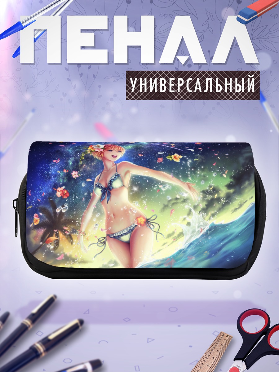 Пенал-косметичка Блондинка в цветах
