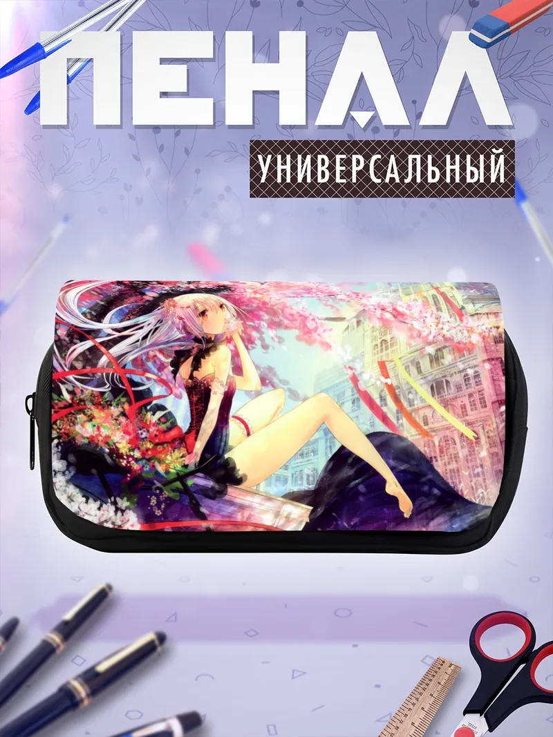 Пенал-косметичка Девушка в цветах