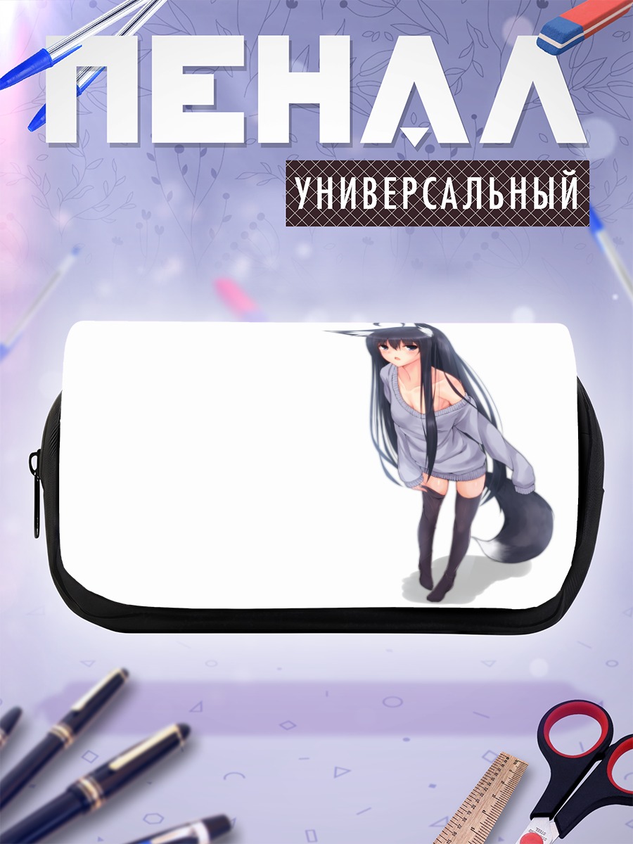 Пенал-косметичка Девушка-лисица в белом