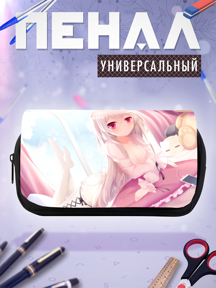 Пенал-косметичка Девушка с мишкой