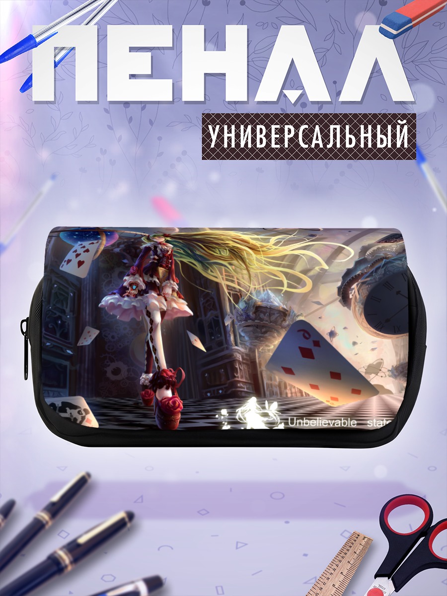 Пенал-косметичка Мику Хацунэ в картах