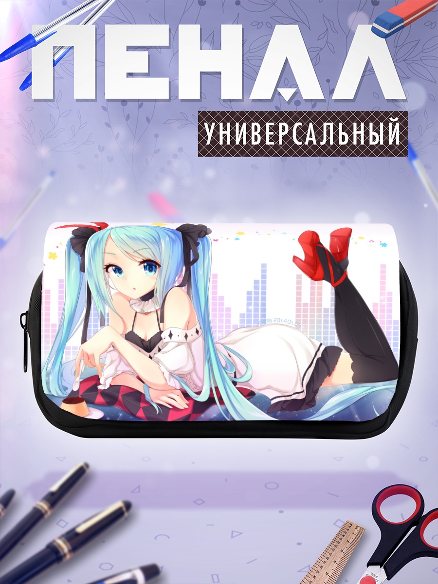 Пенал-косметичка Мику Хацунэ с десертом