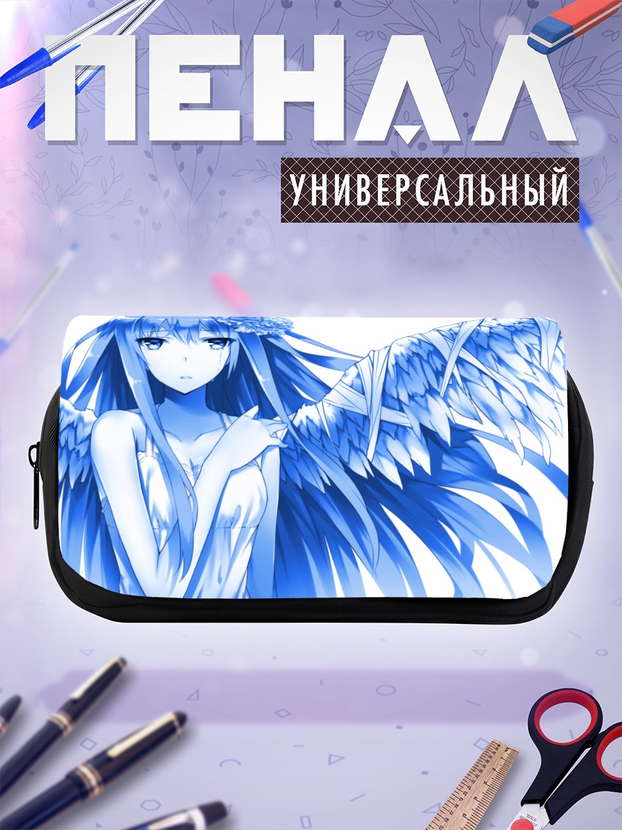 Пенал-косметичка Голубой ангел с цветами