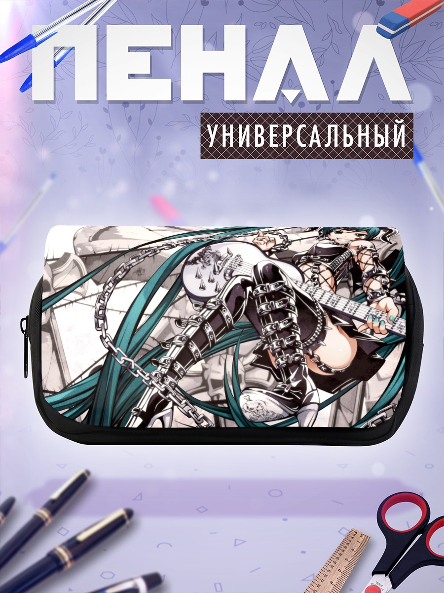 Пенал-косметичка Мику Хацунэ с гитарой
