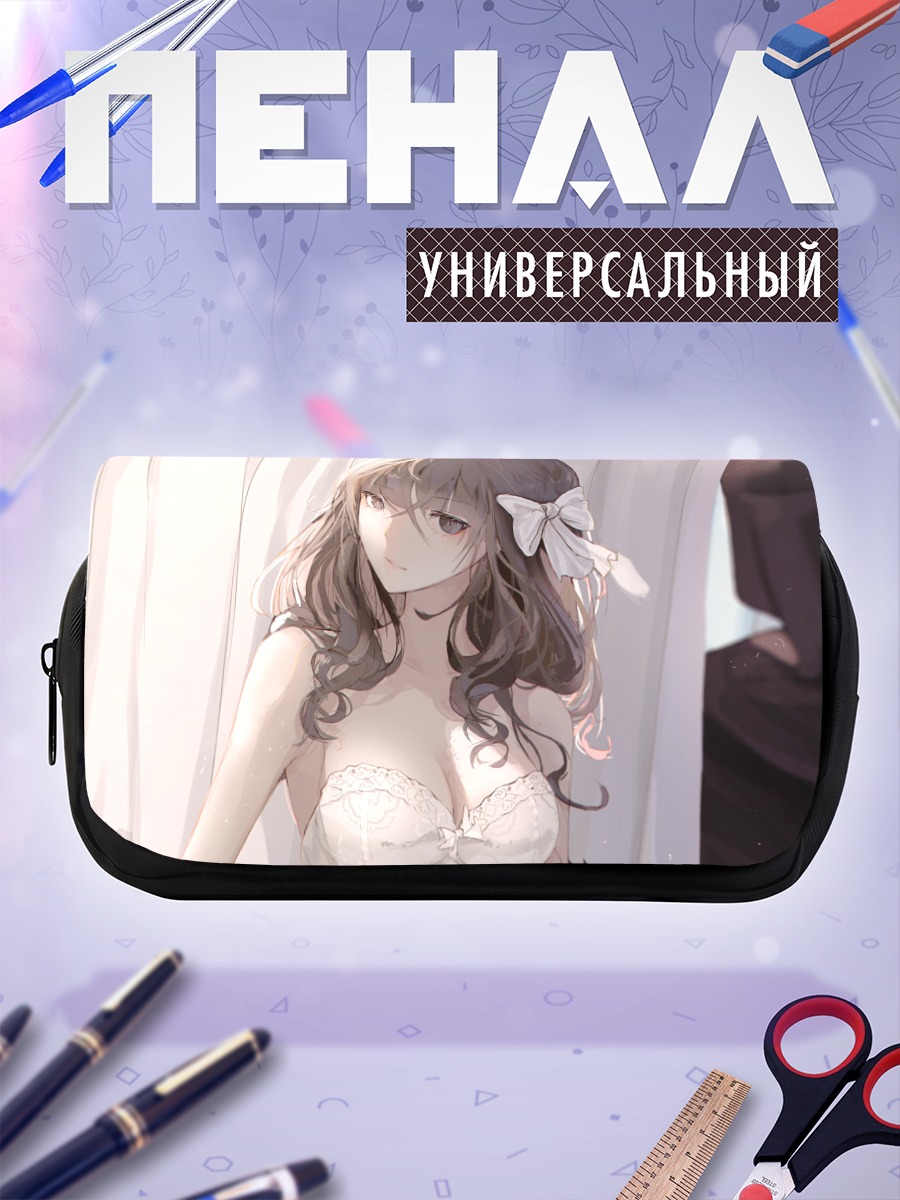 Пенал-косметичка Девушка с бантом