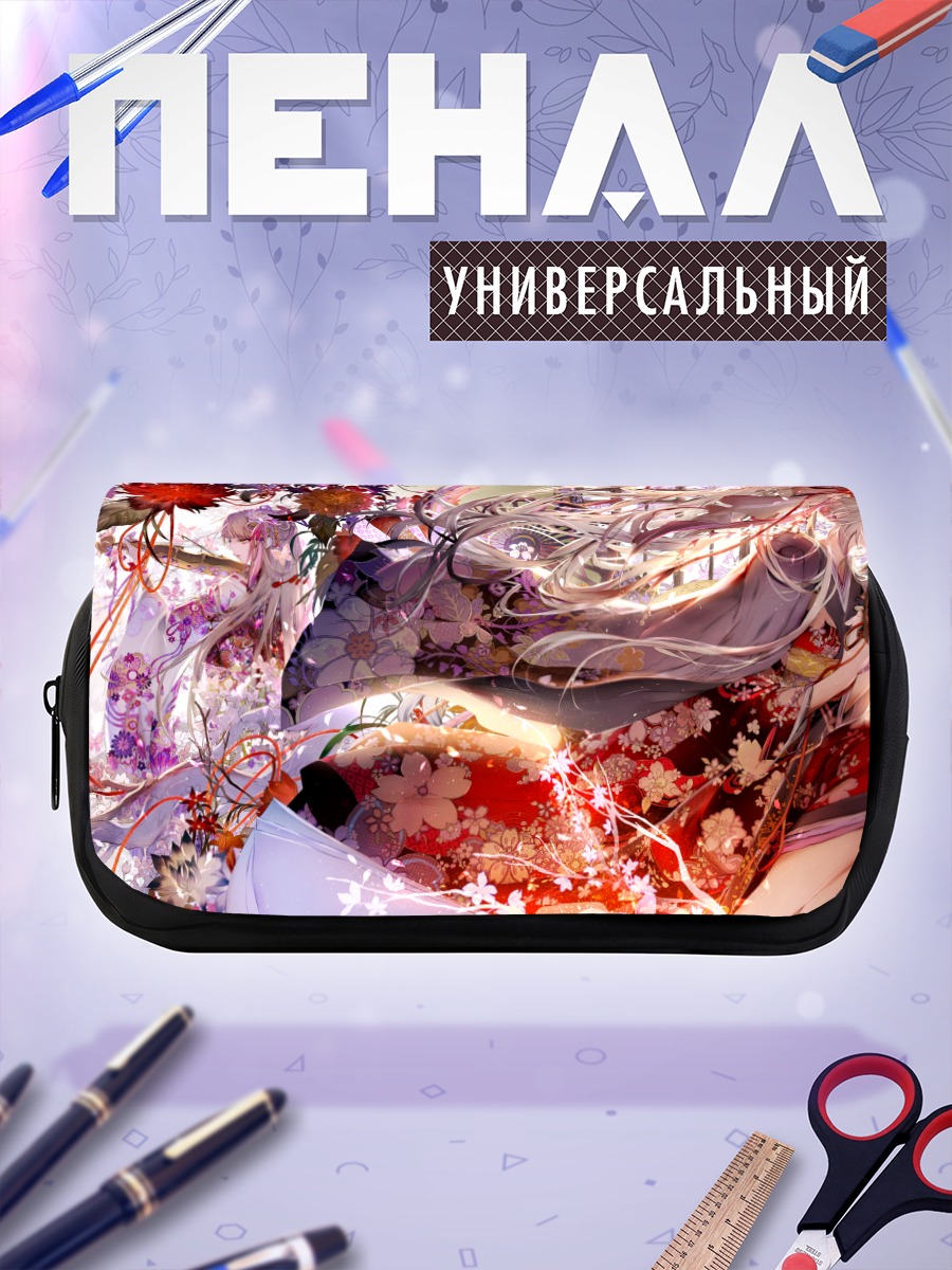 Пенал-косметичка Девушка в кимоно с цветами