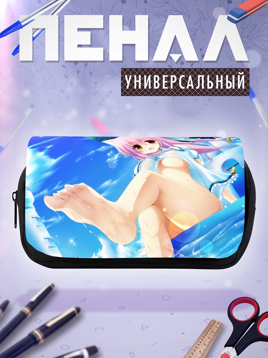 Пенал-косметичка Розовая кошкодевочка в воде