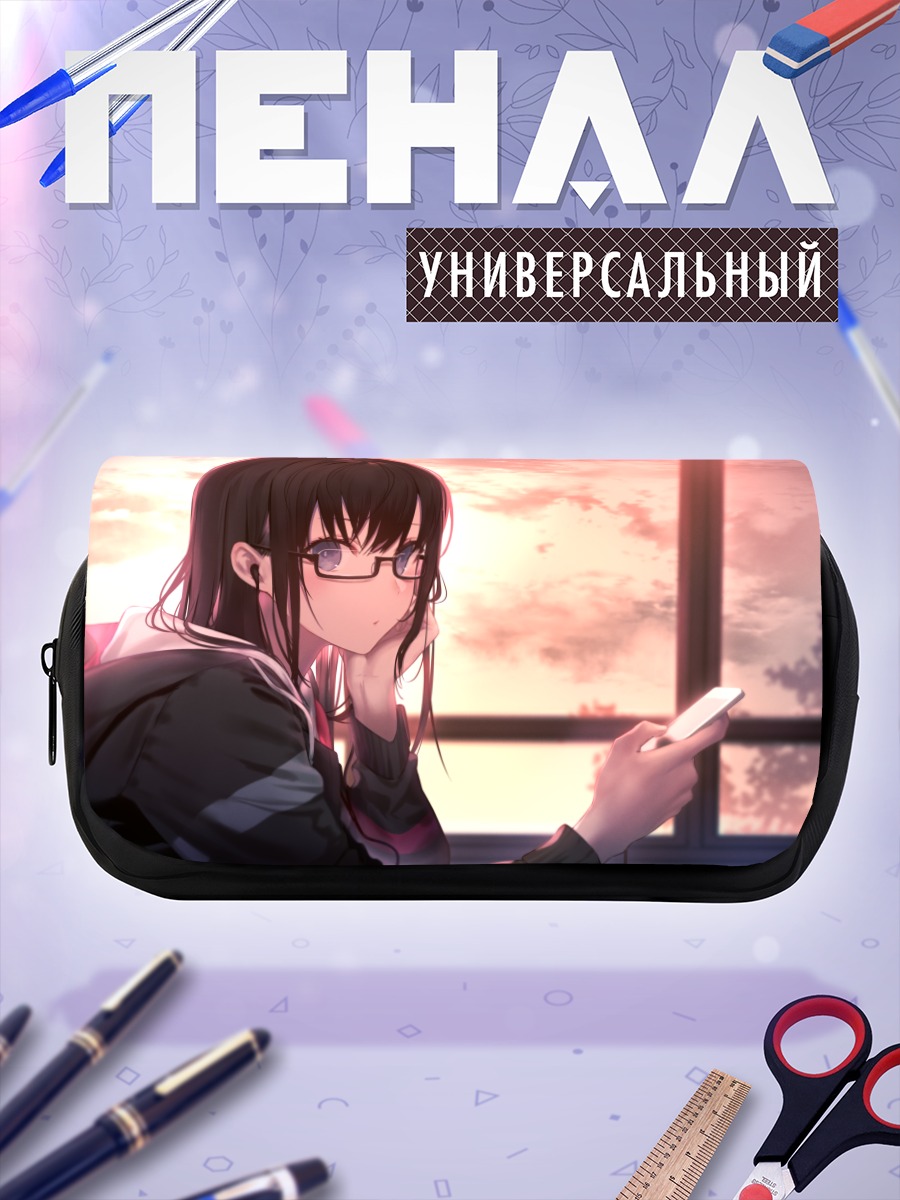 Пенал-косметичка Девушка в наушниках