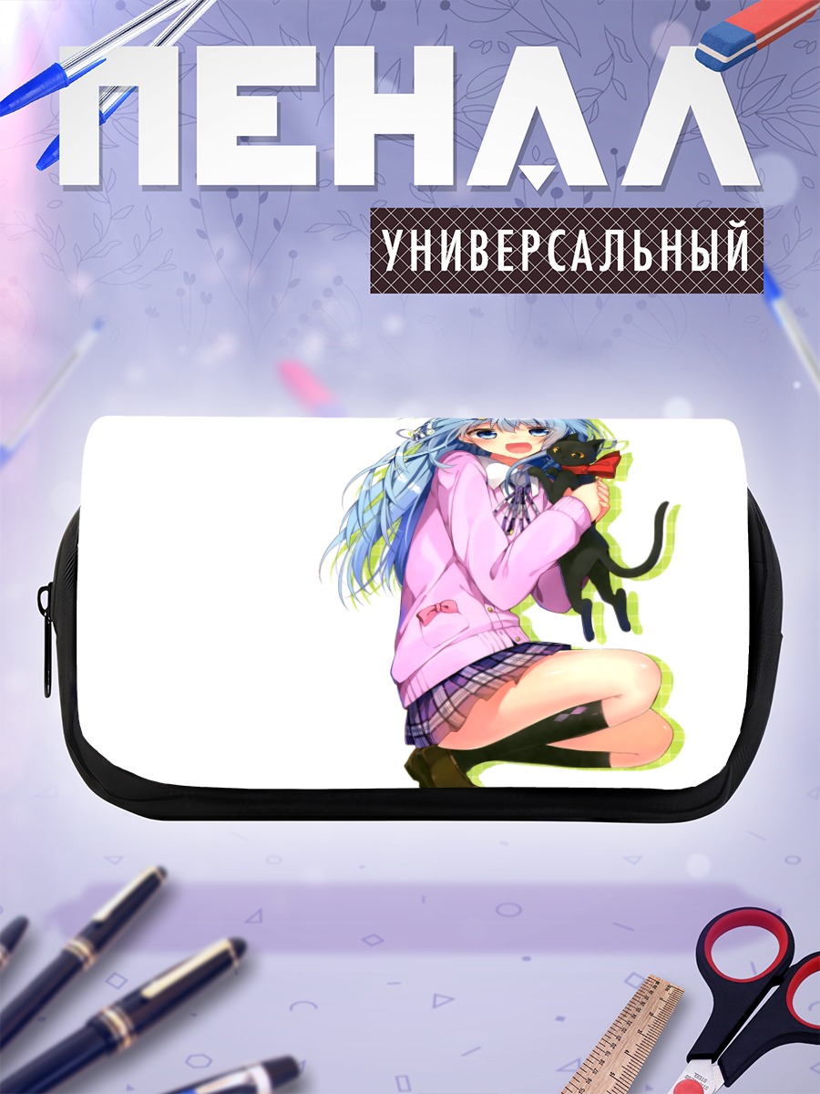 Пенал-косметичка Мику Хацунэ с котом
