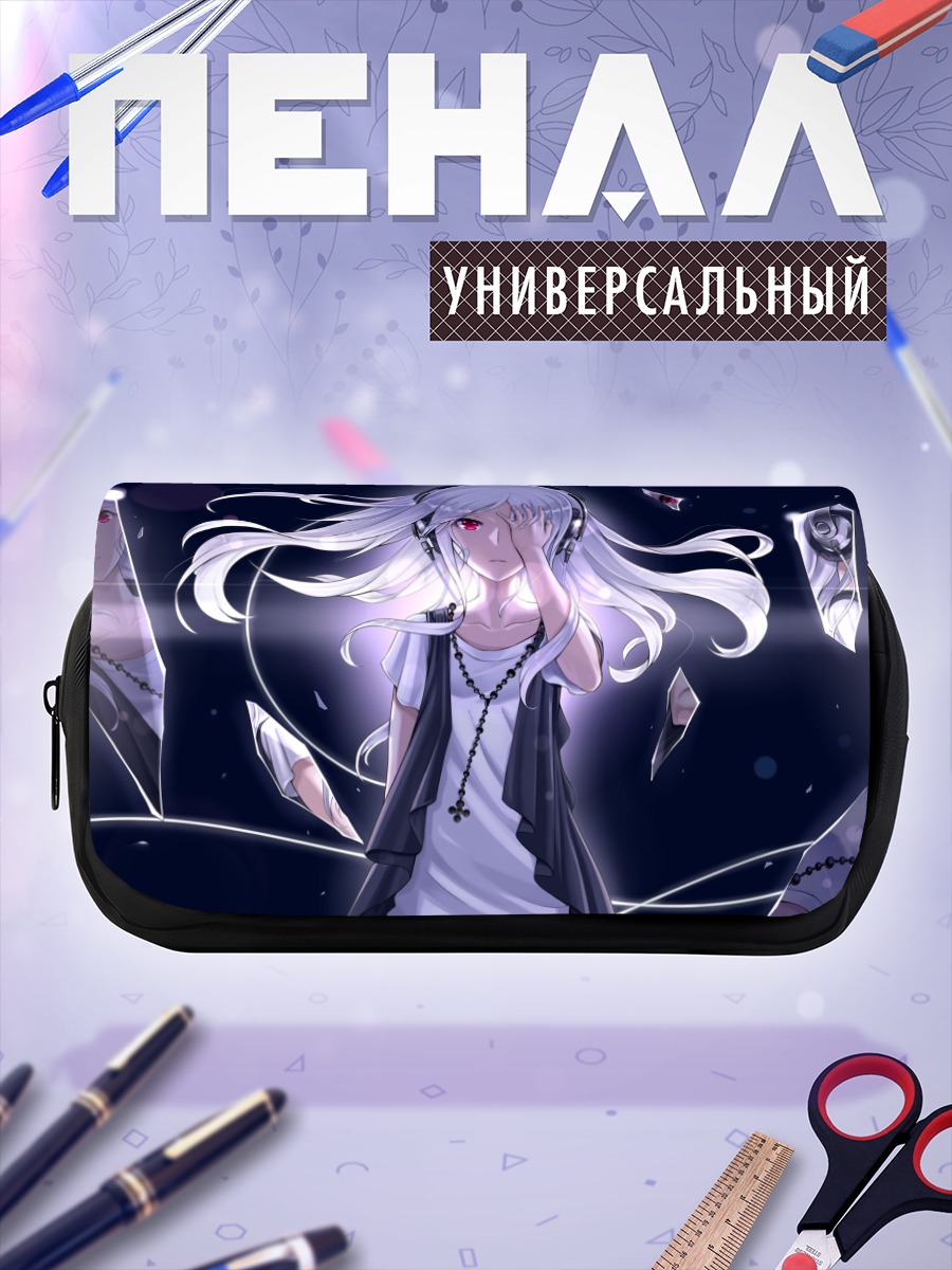 Пенал-косметичка Беловолосая девушка в наушниках