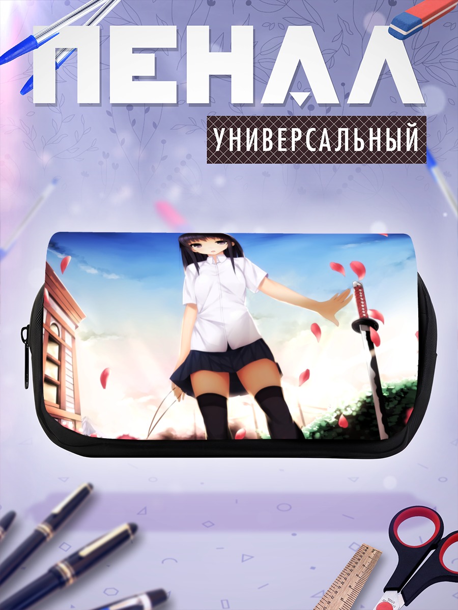 Пенал-косметичка Девушка с катаной
