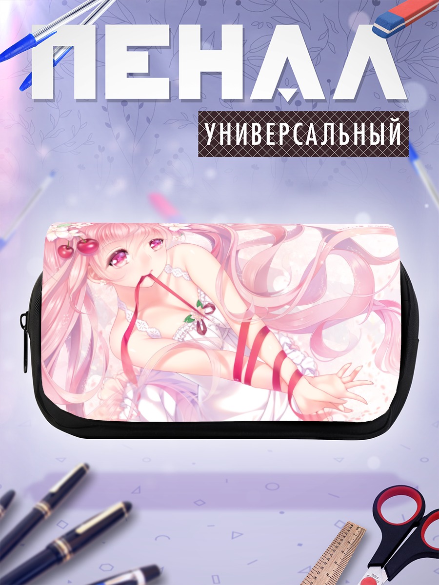 Пенал-косметичка Мику Хацунэ в цветах