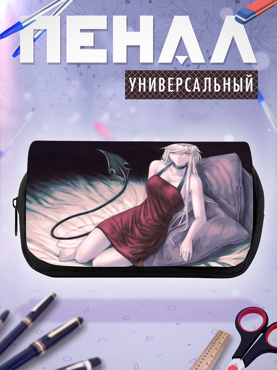 Пенал-косметичка Беловолосая девушка в красном