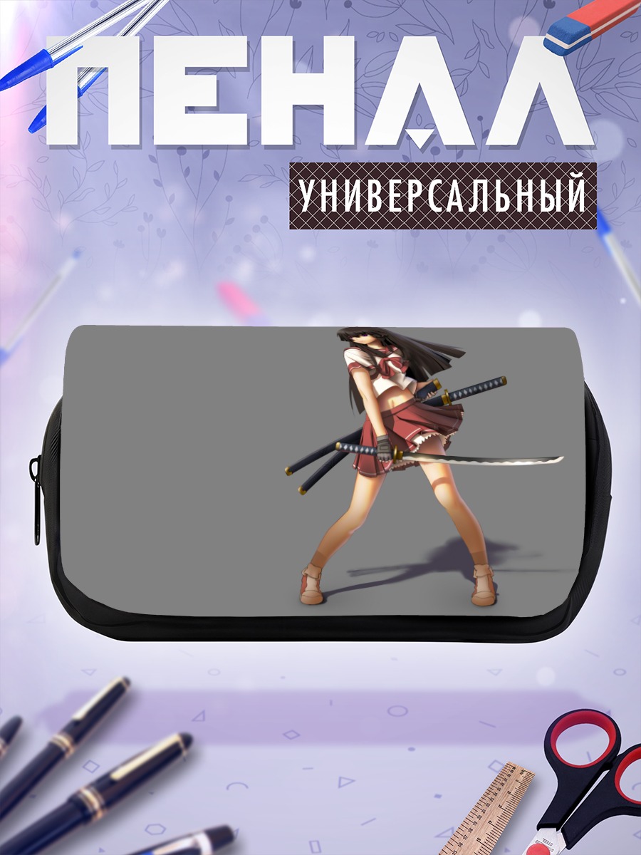 Пенал-косметичка Девушка с катаной