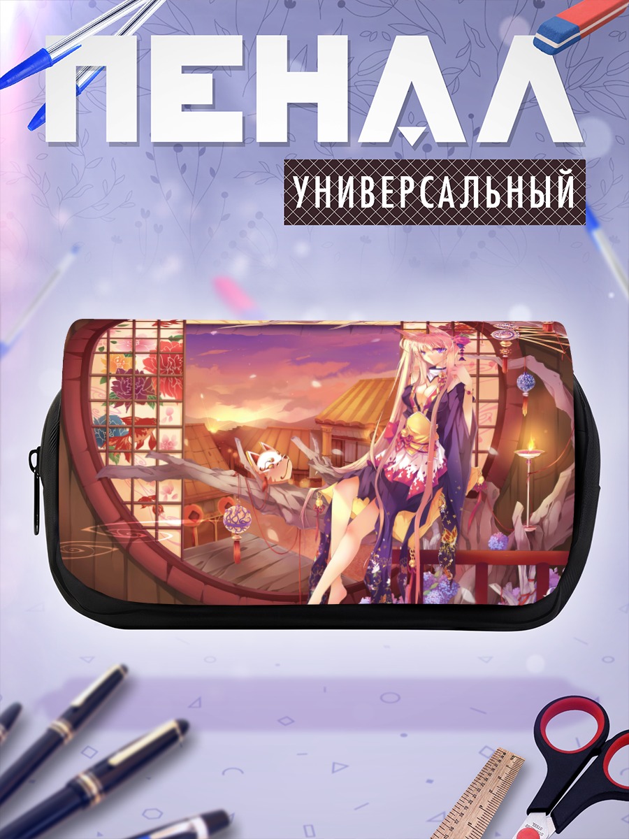 Пенал-косметичка Кицунэ в цветах