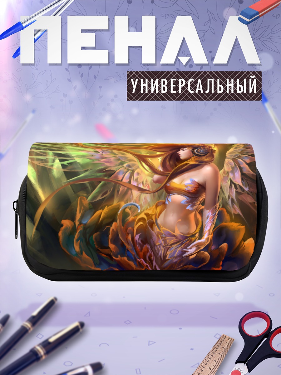 Пенал-косметичка Крылатая девушка в наушниках