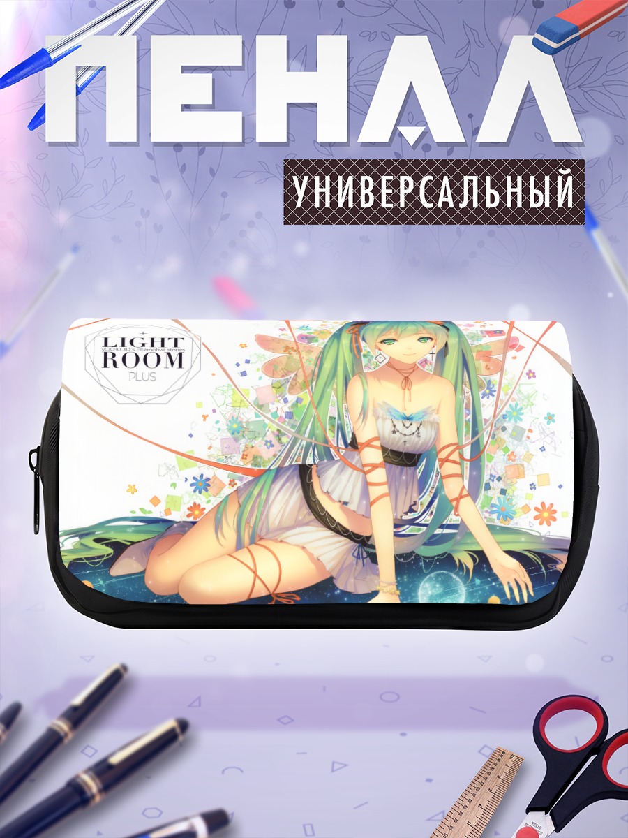 Пенал-косметичка Мику Хацунэ в цветах
