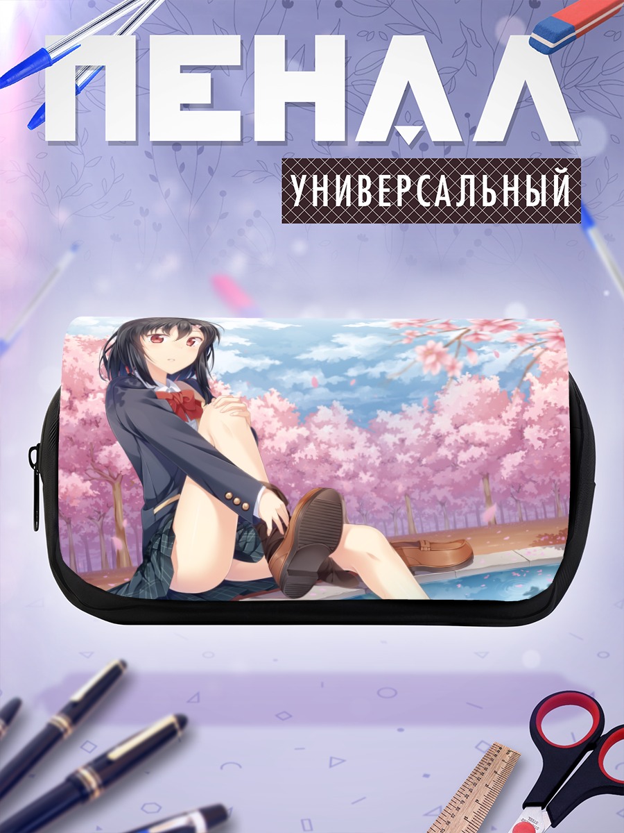 Пенал-косметичка Девушка в сакуре