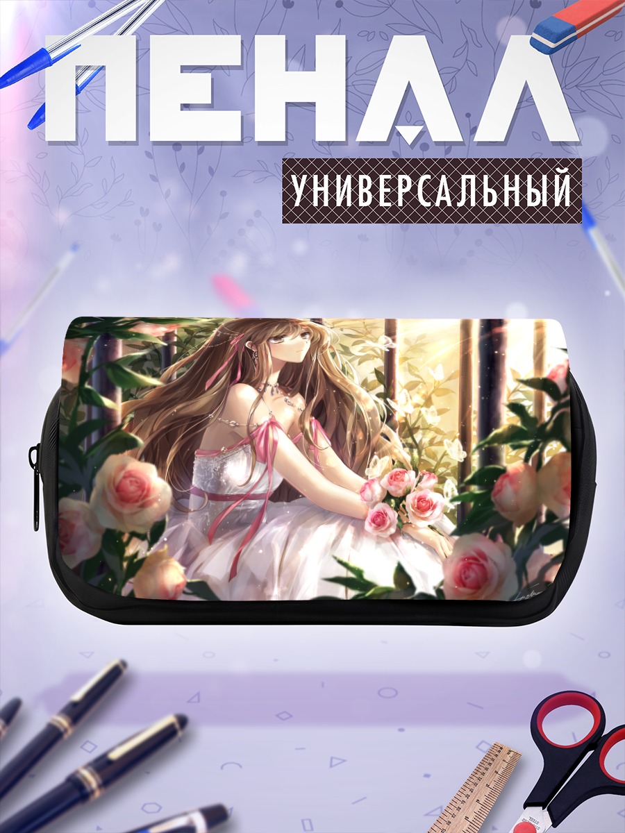 Пенал-косметичка Девушка в розах