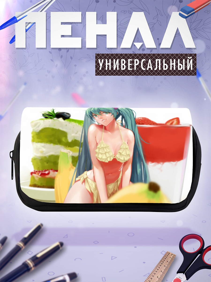 Пенал-косметичка Мику Хацунэ с десертами