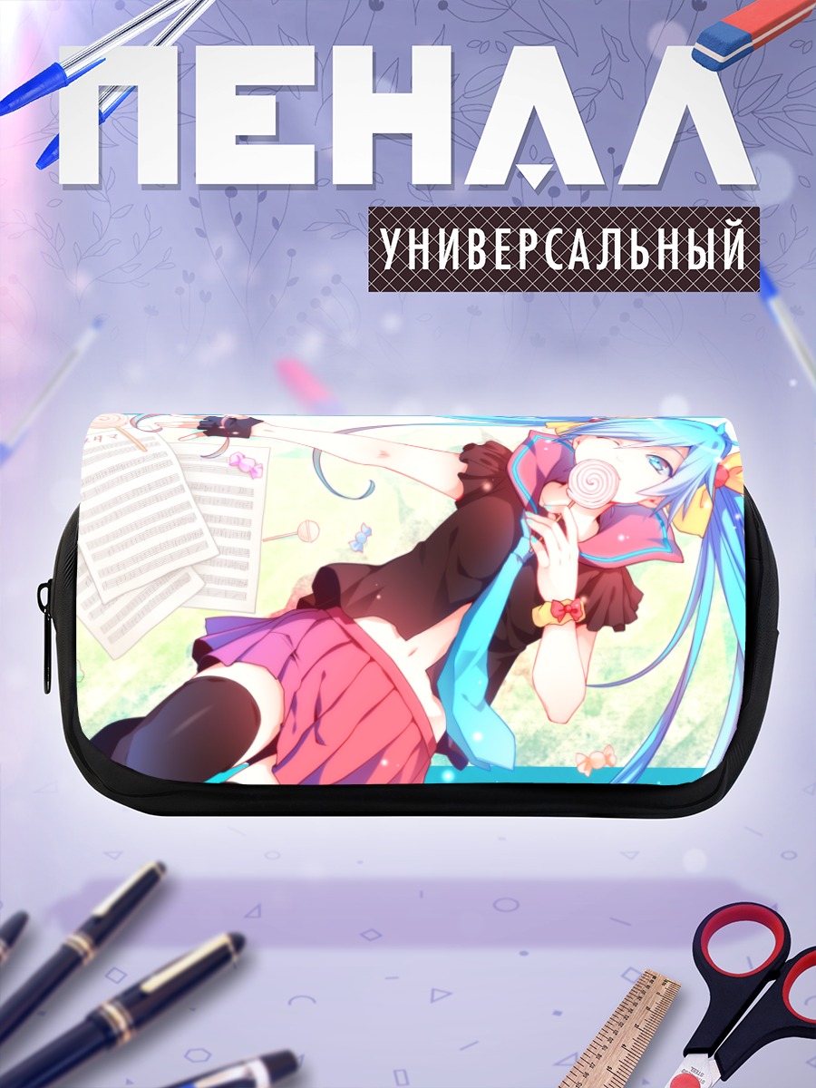 Пенал-косметичка Мику Хацунэ с леденцом