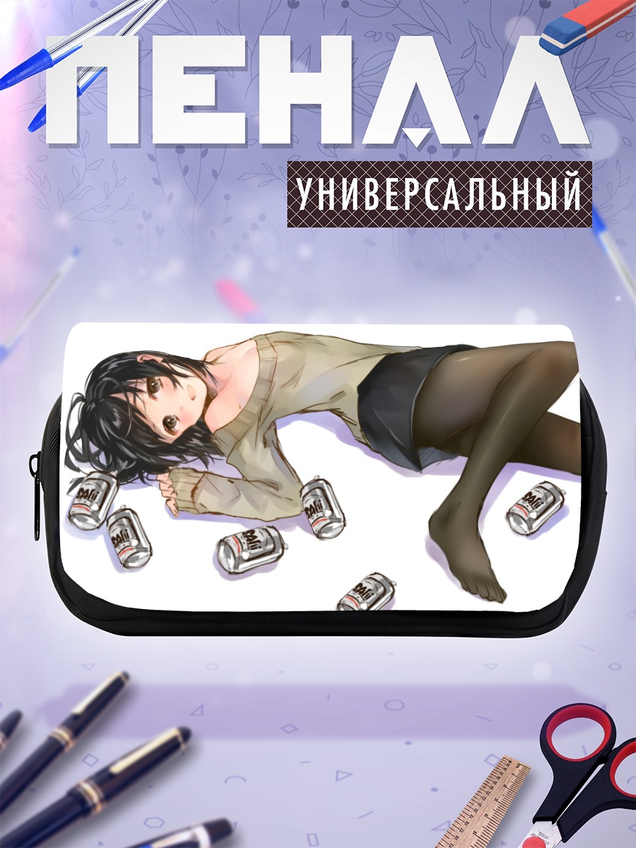Пенал-косметичка Девушка с напитками