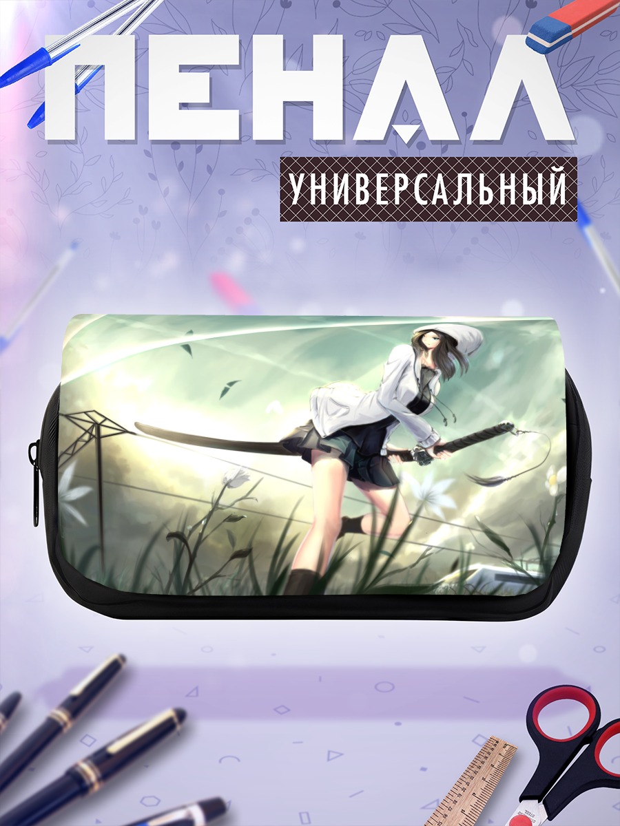 Пенал-косметичка Девушка с катаной
