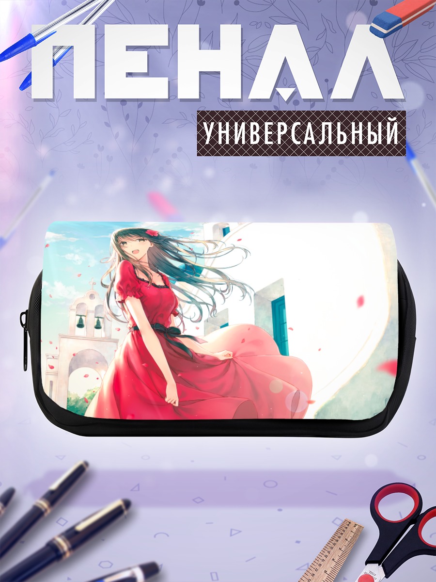 Пенал-косметичка Девушка в красном платье