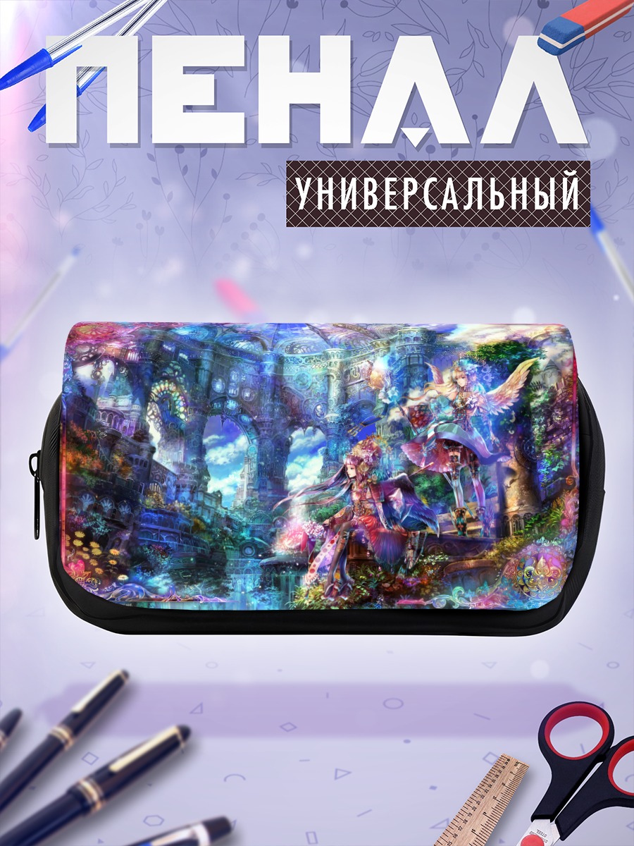 Пенал-косметичка Крылатая дева в цветах