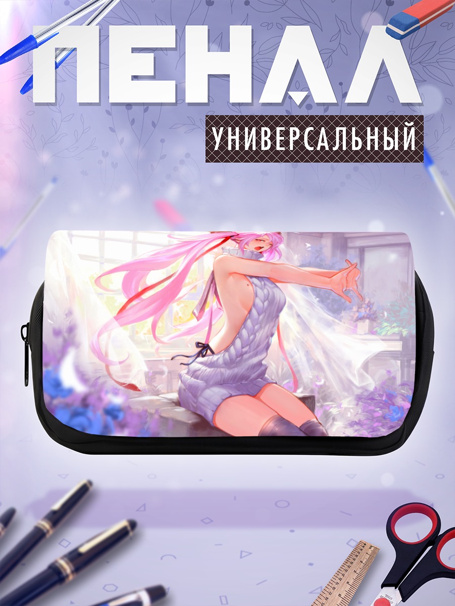 Пенал-косметичка Розовая девушка в цветах