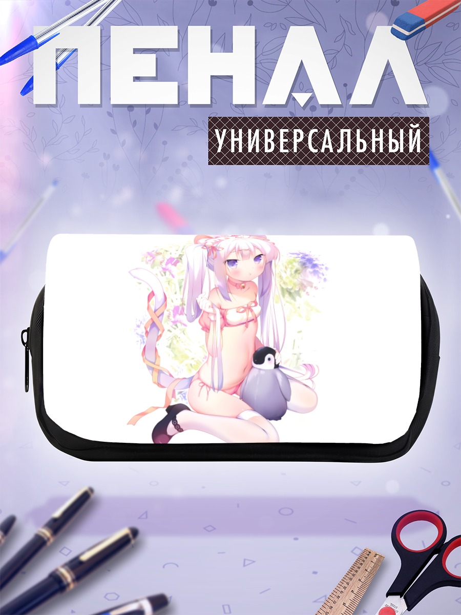 Пенал-косметичка Кошкодевочка с птичкой