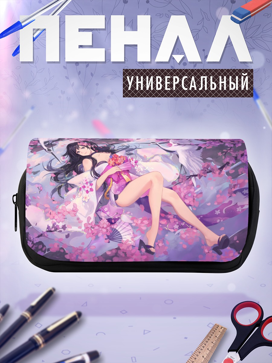 Пенал-косметичка Девушка в сакуре