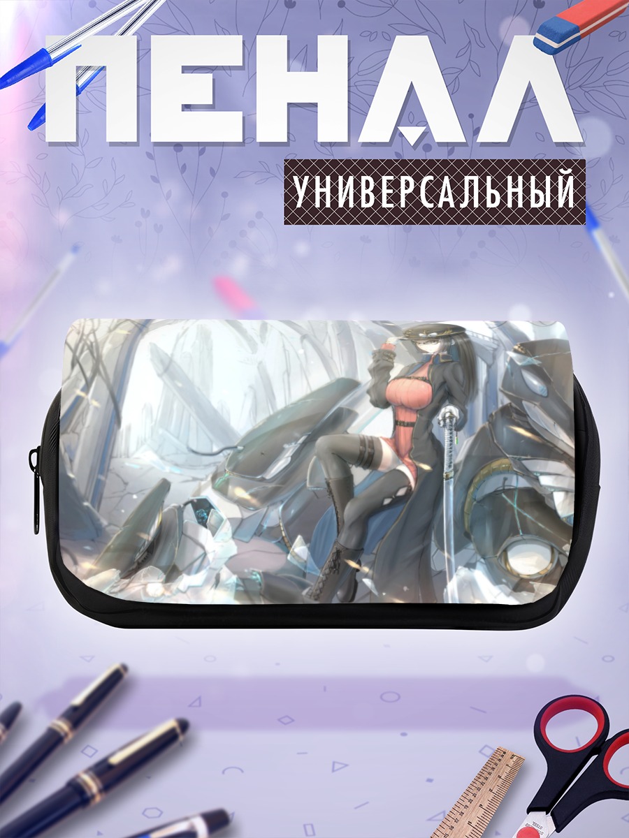 Пенал-косметичка Девушка с катаной