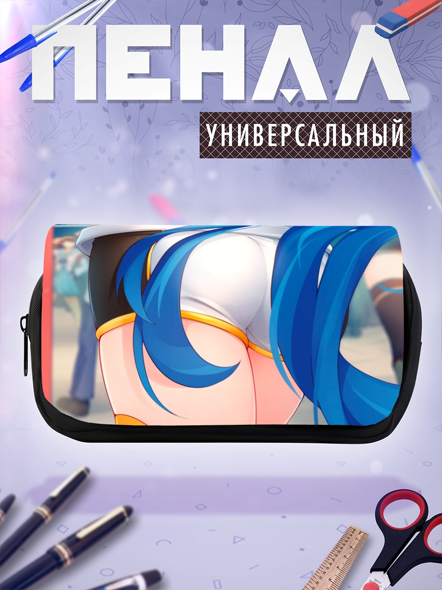 Пенал-косметичка Мику Хацунэ в голубом