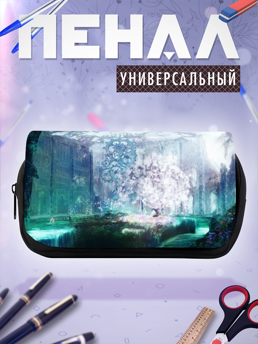 Пенал-косметичка Цветущий водопад в руинах