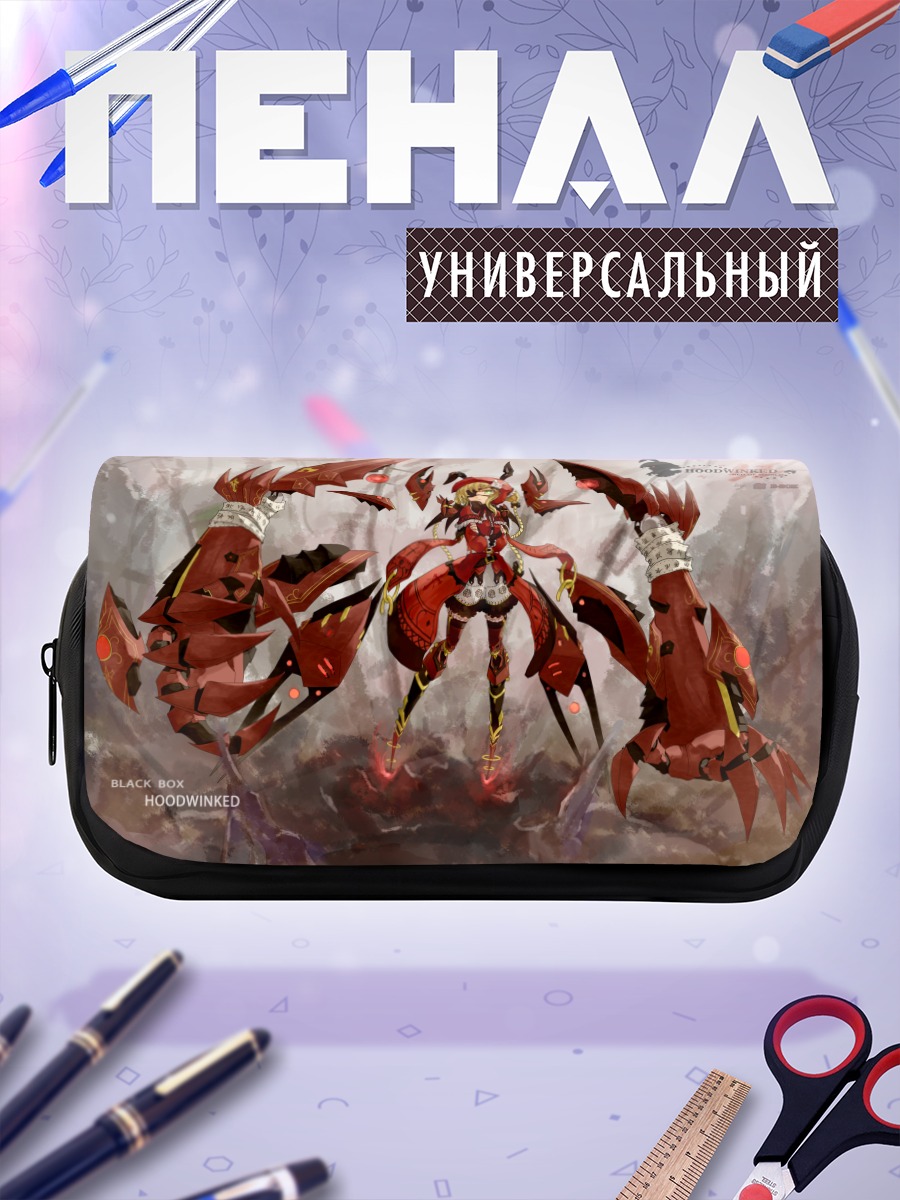 Пенал-косметичка Механическая девушка в доспехах