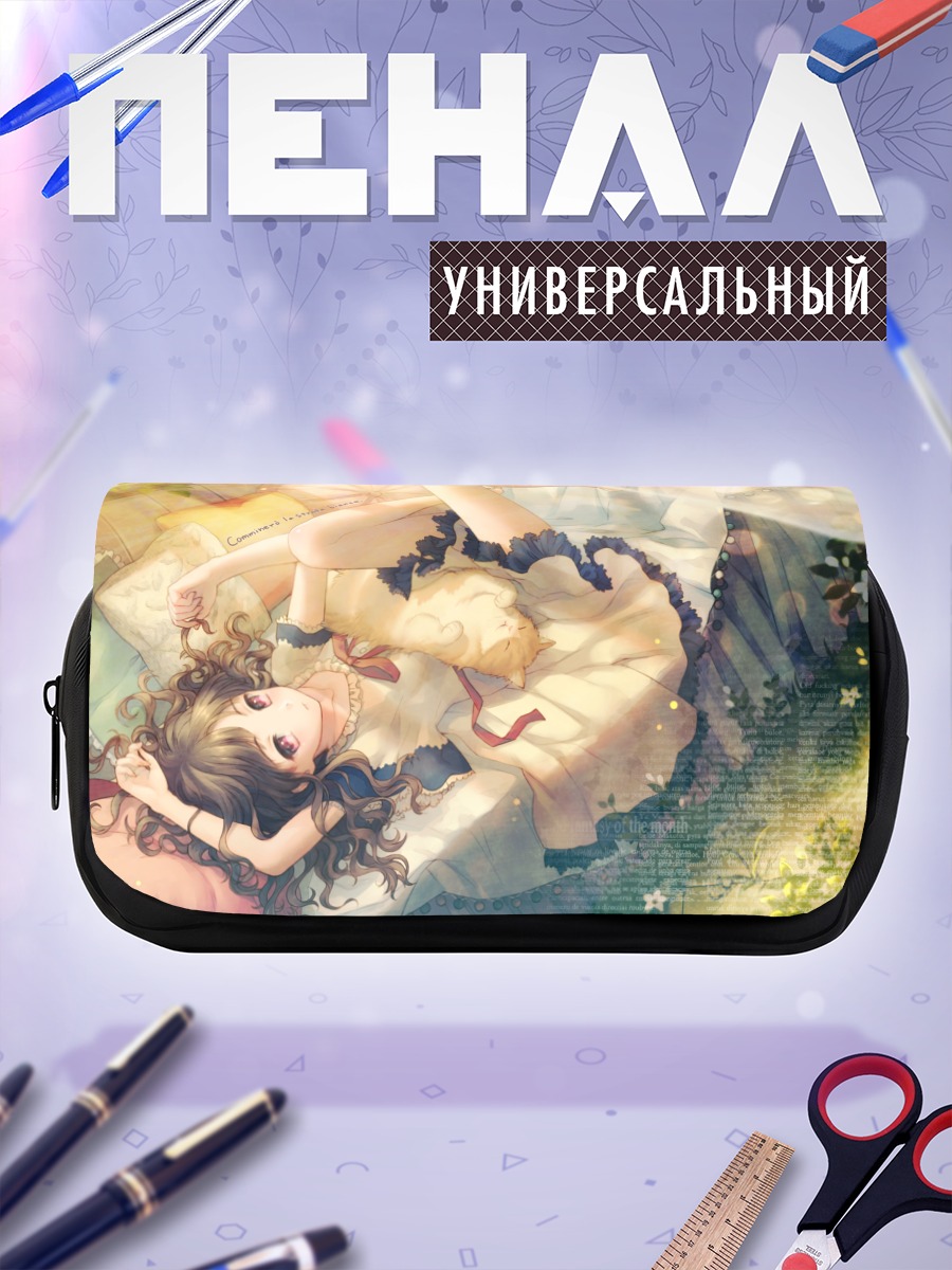 Пенал-косметичка Девушка в цветах