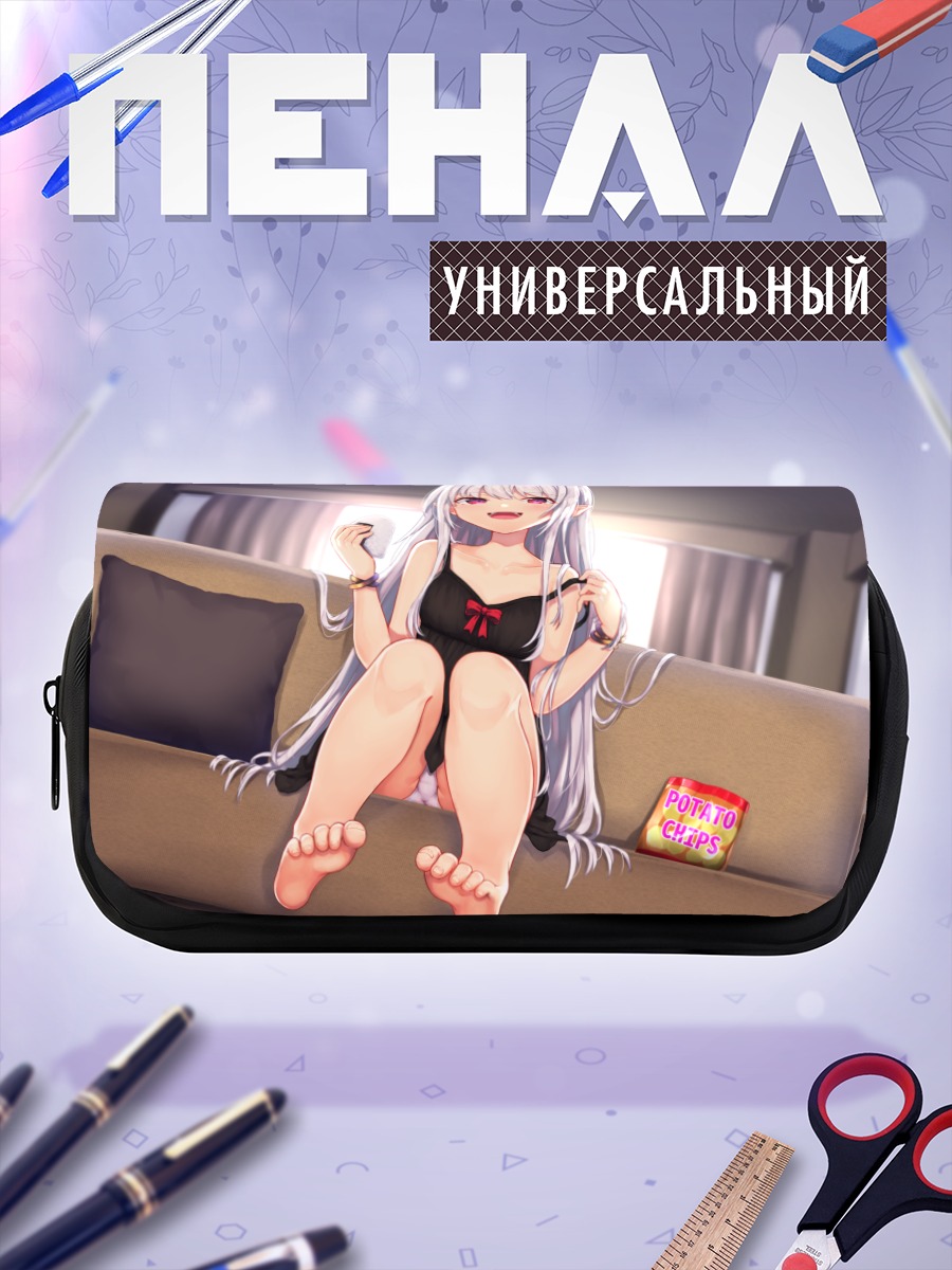 Пенал-косметичка Девушка с чипсами