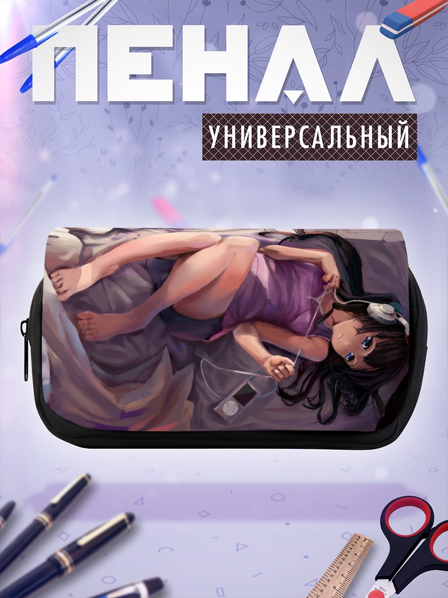 Пенал-косметичка Мио Акияма в наушниках