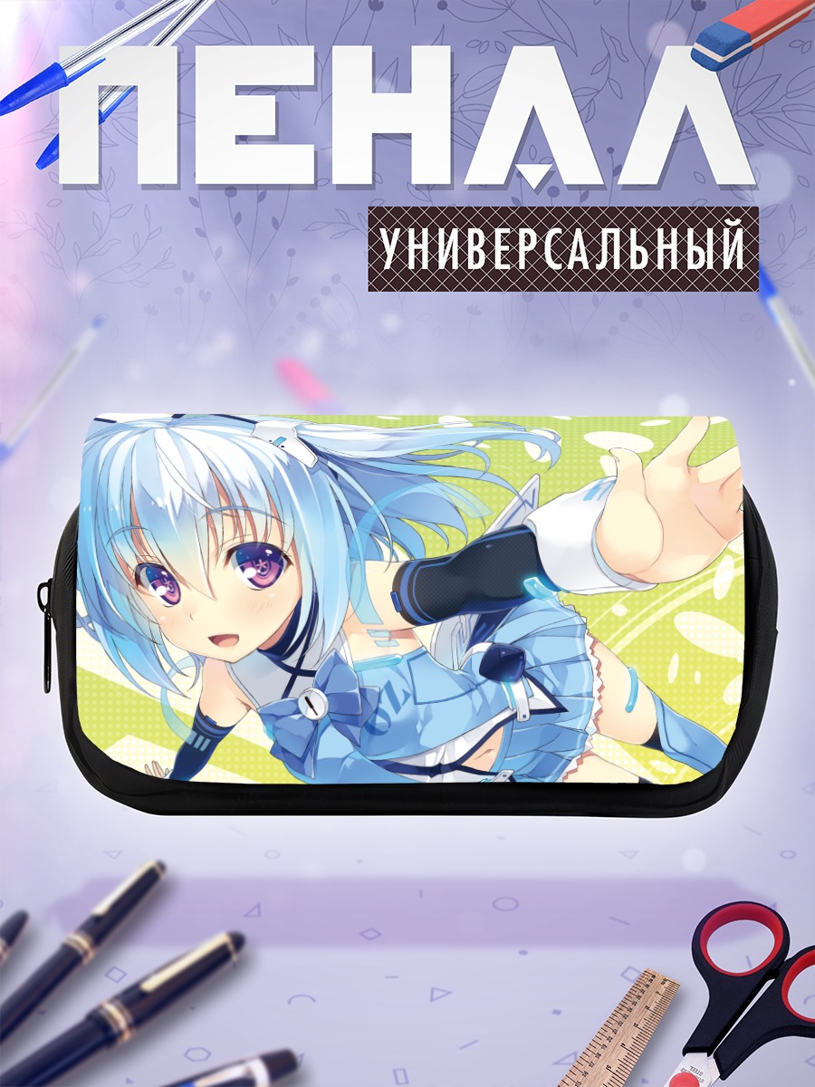 Пенал-косметичка Мику Хацунэ в голубом