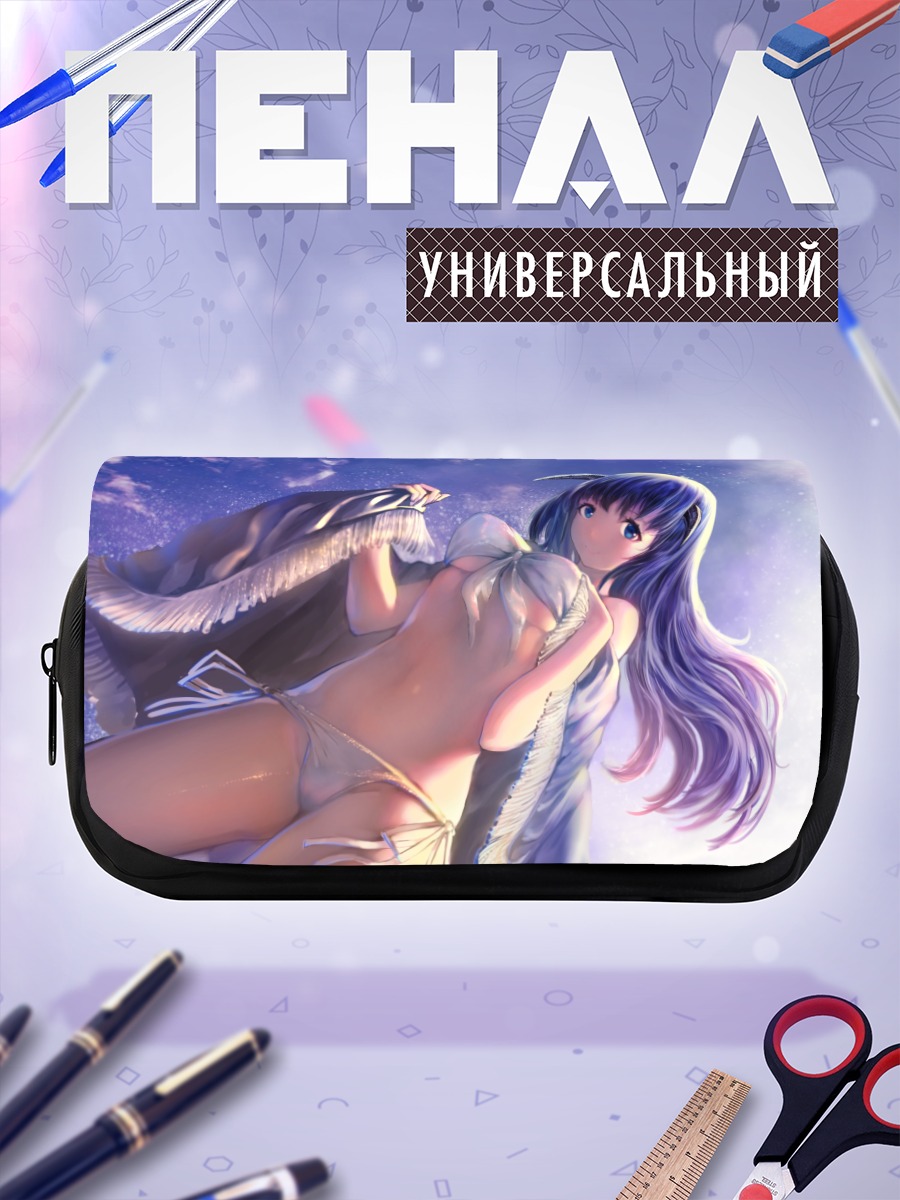 Пенал-косметичка Девушка с рогами в небе