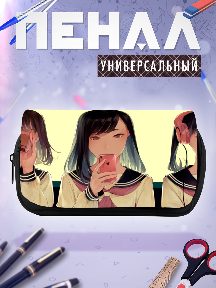 Пенал-косметичка Мику Хацунэ с телефоном