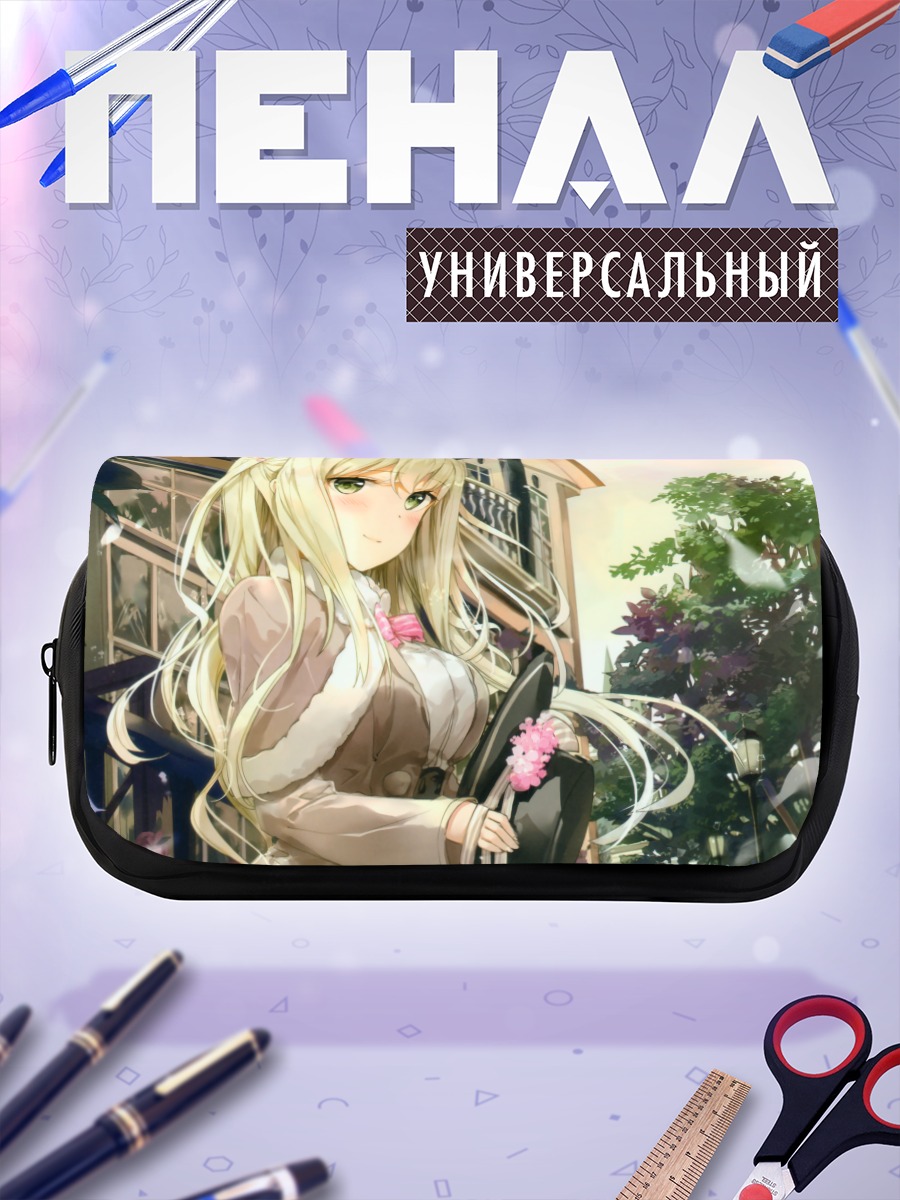 Пенал-косметичка Блондинка с цветами