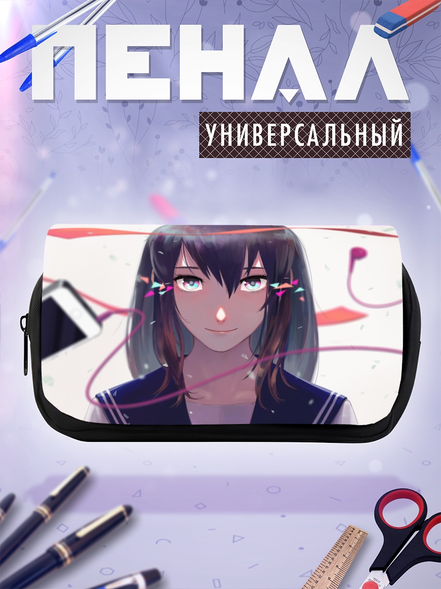 Пенал-косметичка Мику Хацунэ в наушниках