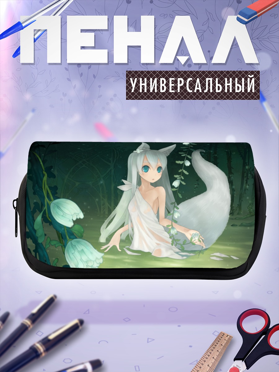 Пенал-косметичка Девушка-лиса в цветах