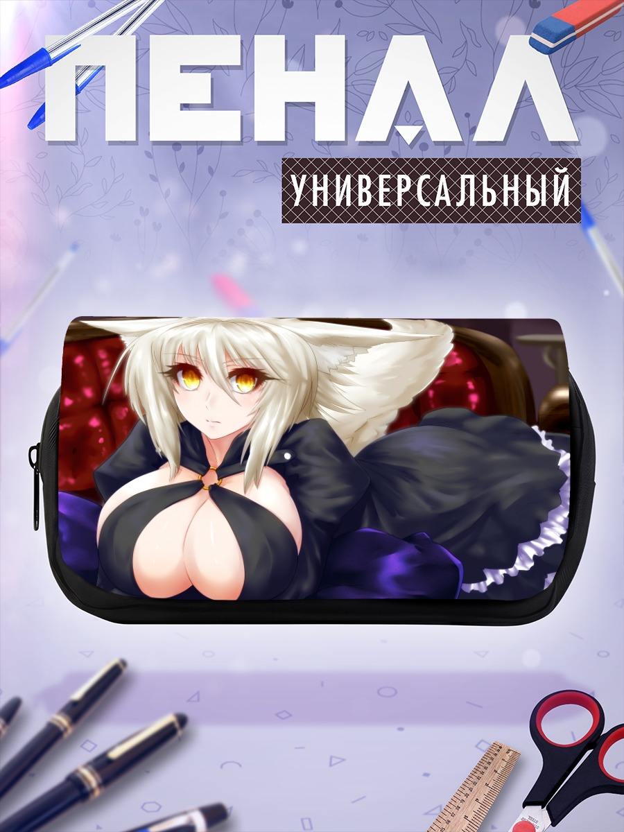 Пенал-косметичка Девушка-лиса в платье