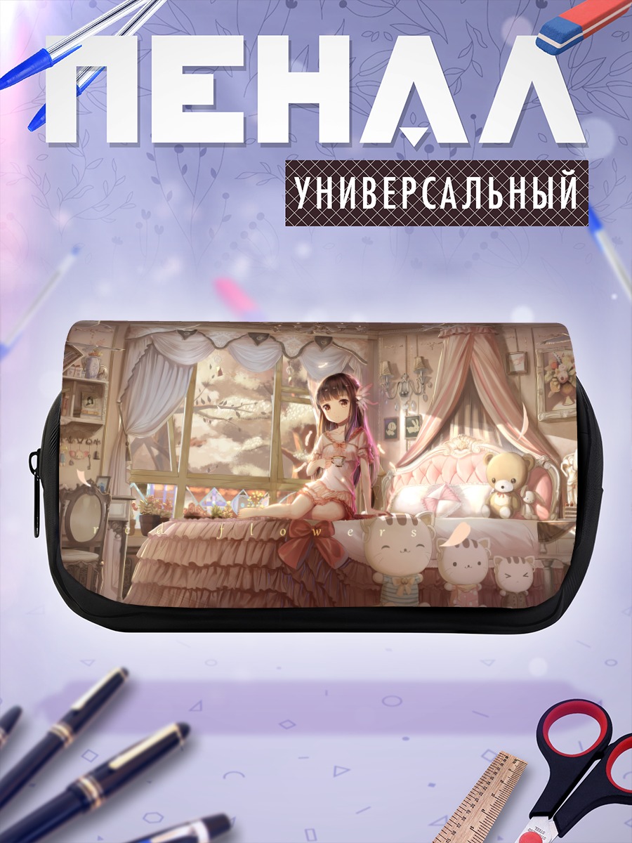 Пенал-косметичка Девушка с мишками