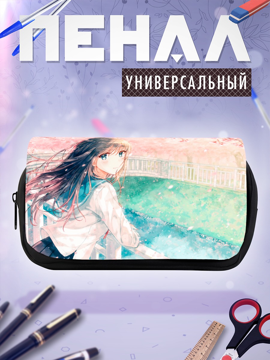 Пенал-косметичка Девушка в сакуре