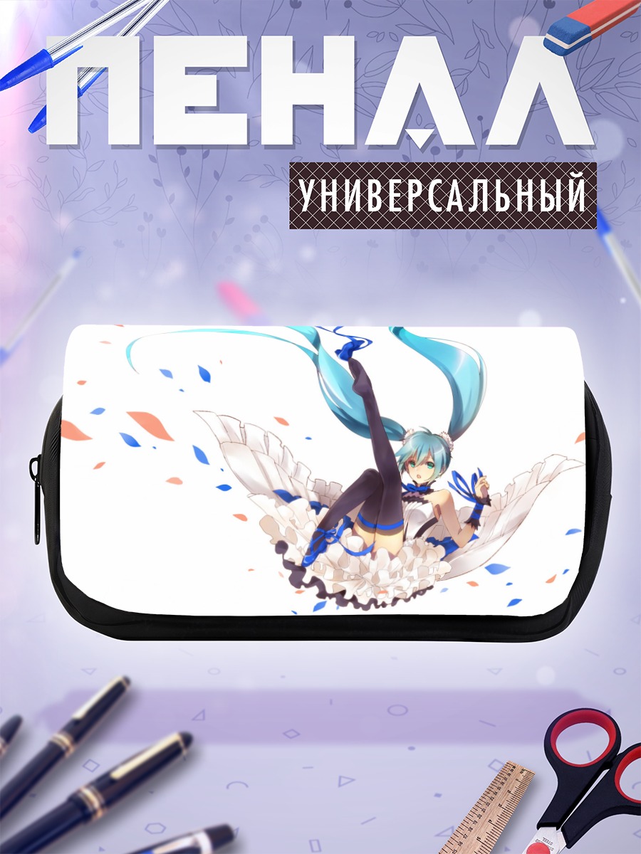 Пенал-косметичка Мику Хацунэ в лепестках