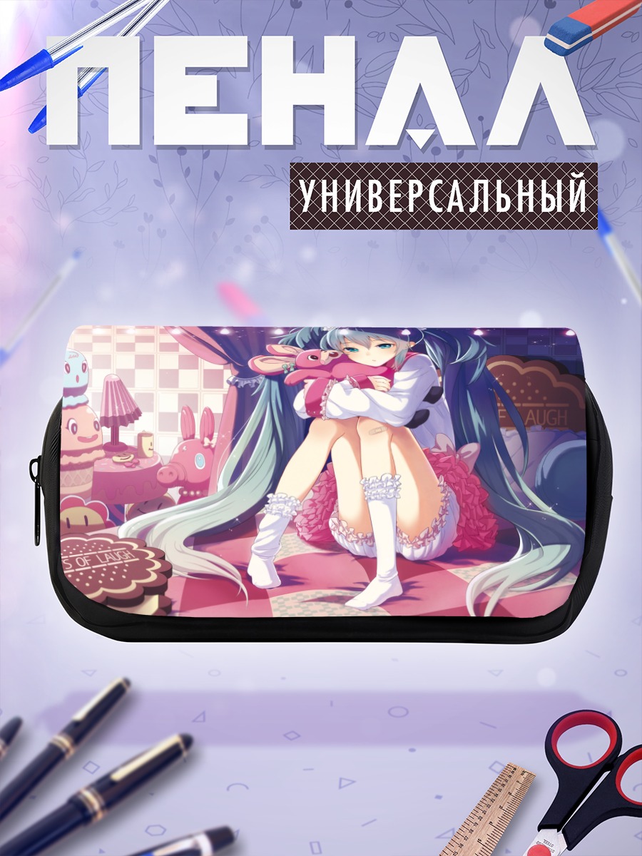 Пенал-косметичка Мику Хацунэ с зайцем
